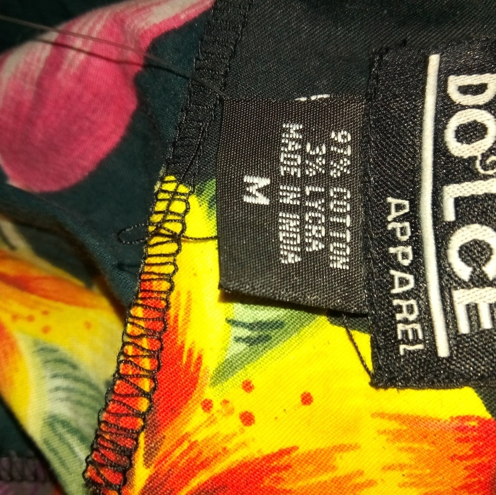 Dolce M Black Tropical Floral Beaded Stretch Dress - Picture 7 of 8
